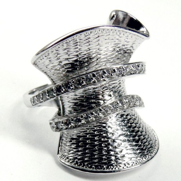 Unique Sterling silver swirl Ring sz 6 - Picture 10 of 12